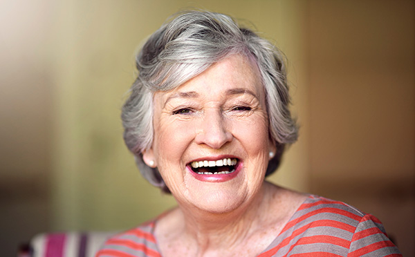 Woman with a big smile on her face